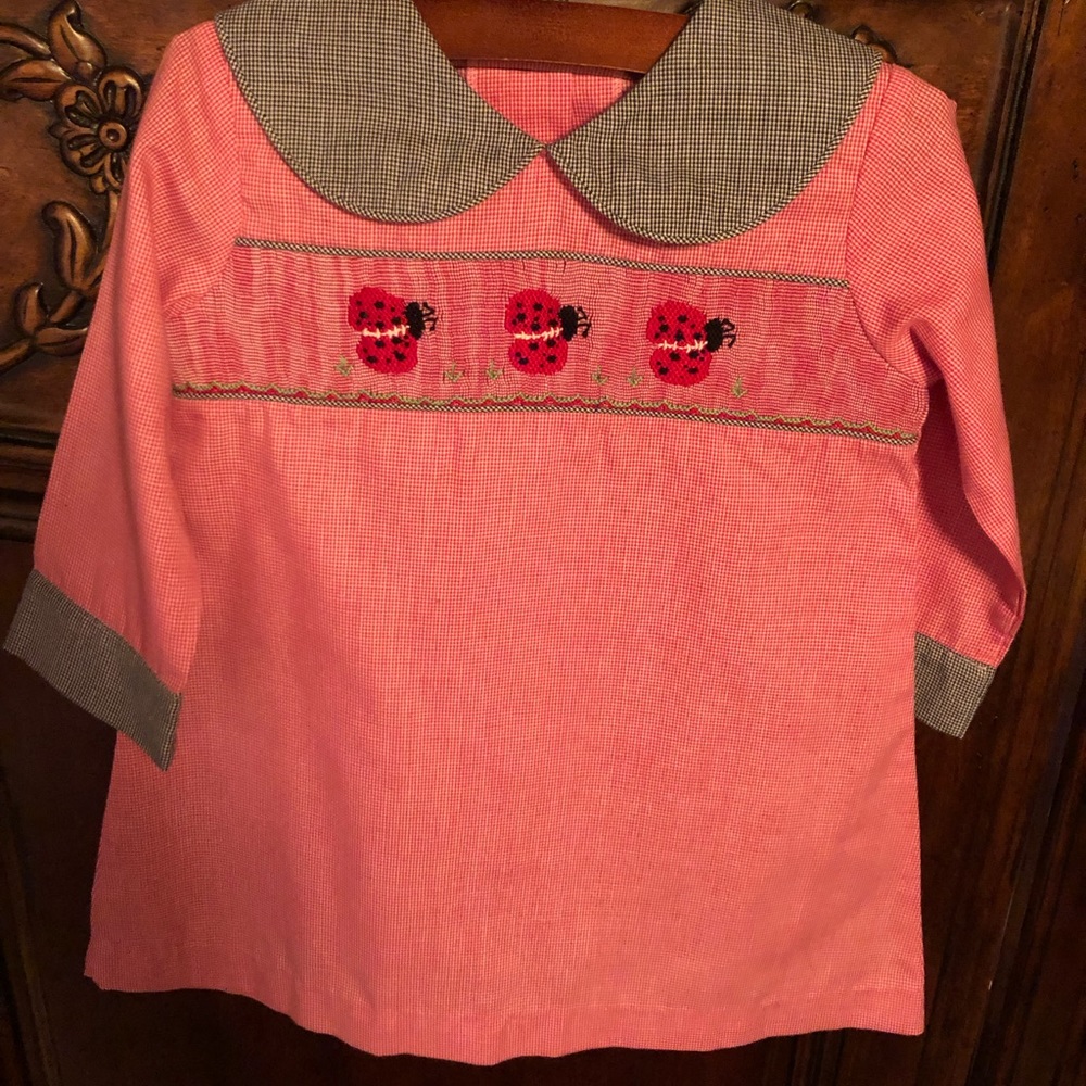 Ladybug Smocked Dress 18M